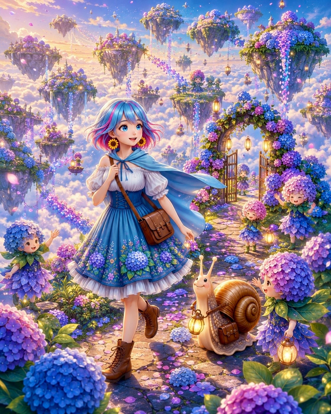絵本　空に浮かぶ紫陽花島