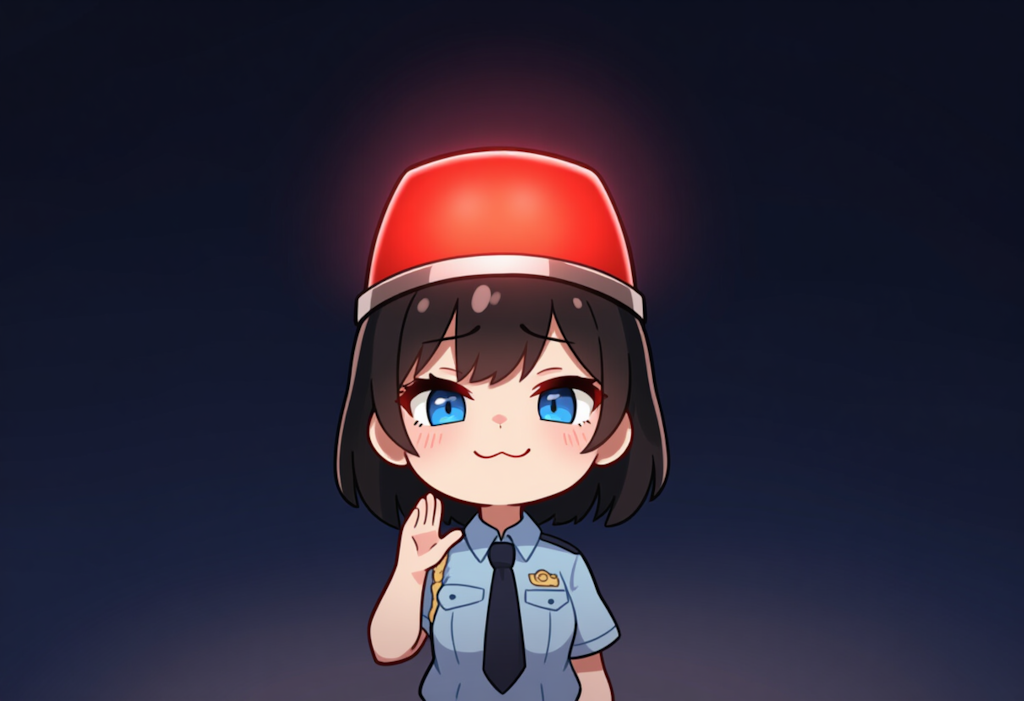 新年早々こんな夜にほっつき歩いてるそこのアナタ！ よければパトランプちゃんとすこし話していきませんか？