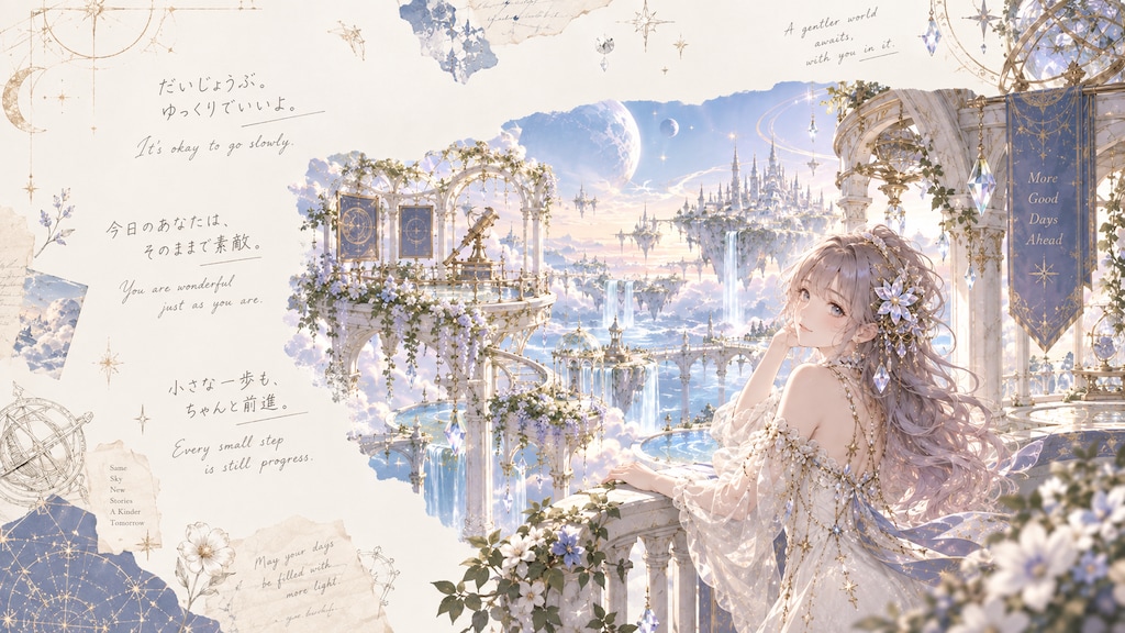 A Stargarden for Slow Steps  It’s okay to go slowly.  Above a world of floating islands and endless