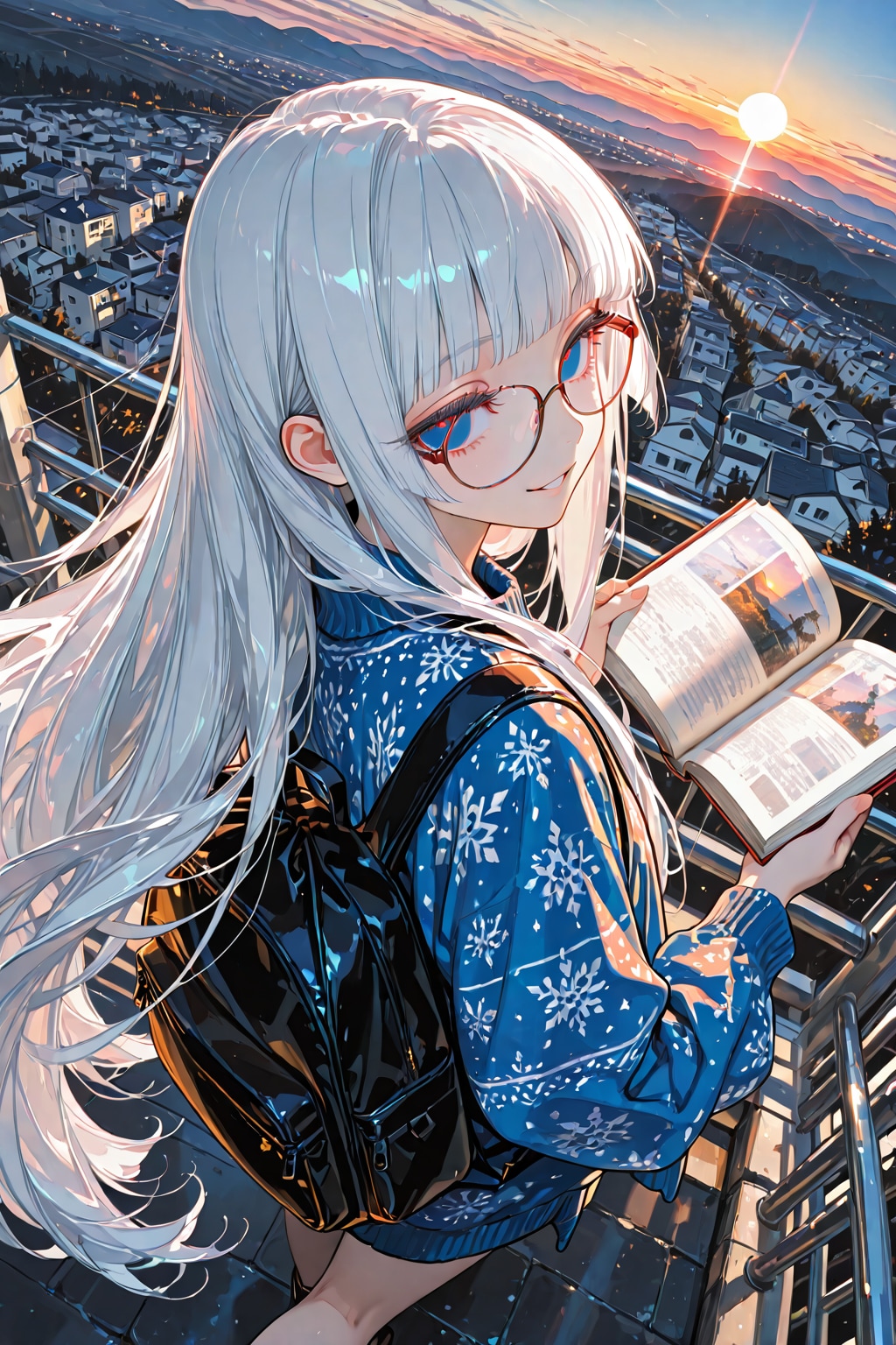 朝散歩中のECHIな 文学少女