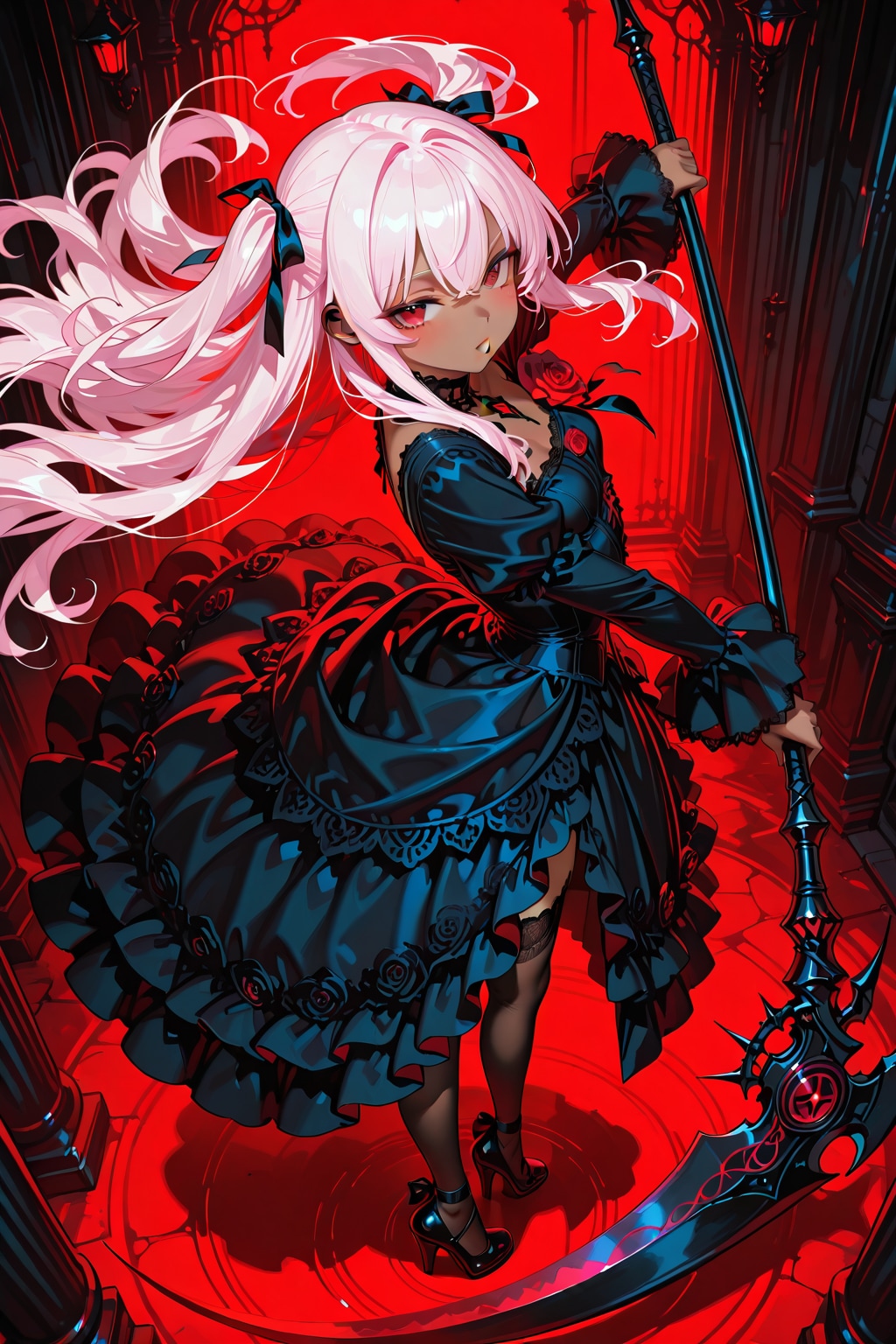 大鎌を構える少女