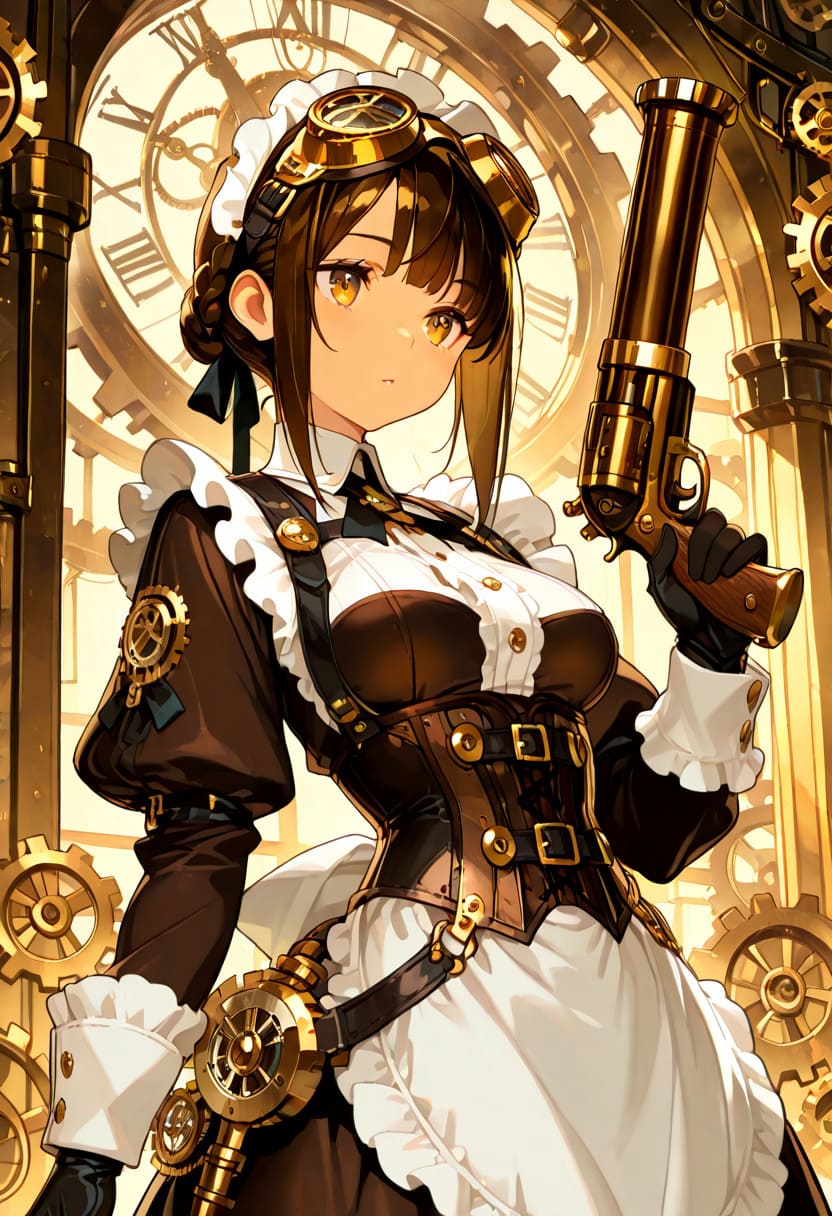 スチームパンク・メイド -Gun- | の人気AIイラスト・グラビア