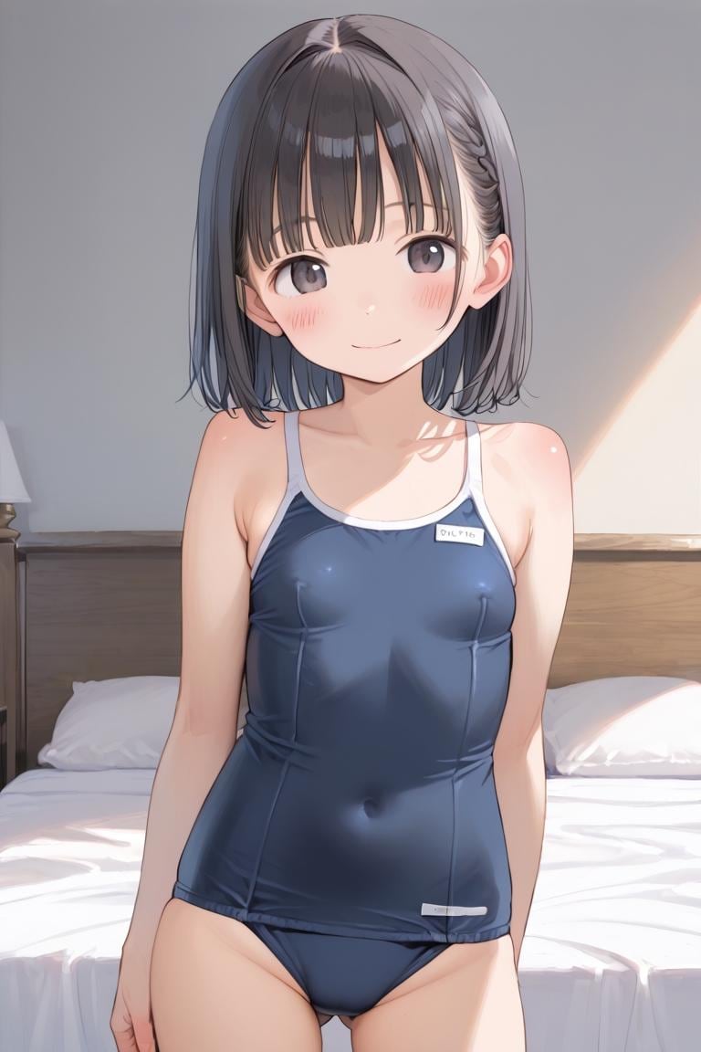ボブカットJ〇ちゃんのスク水姿