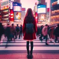 【DALL-E3】渋谷の街に佇む女の子 2枚目