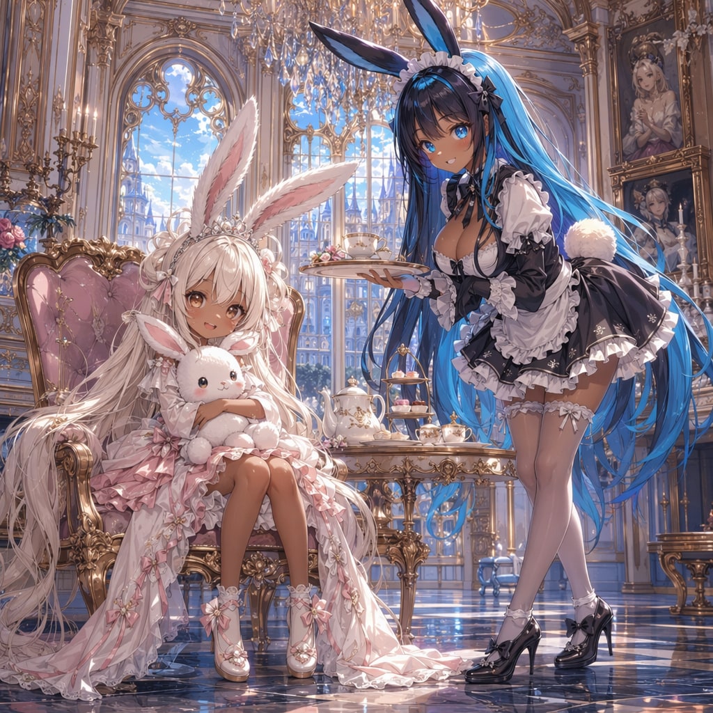 two rabbit princesses