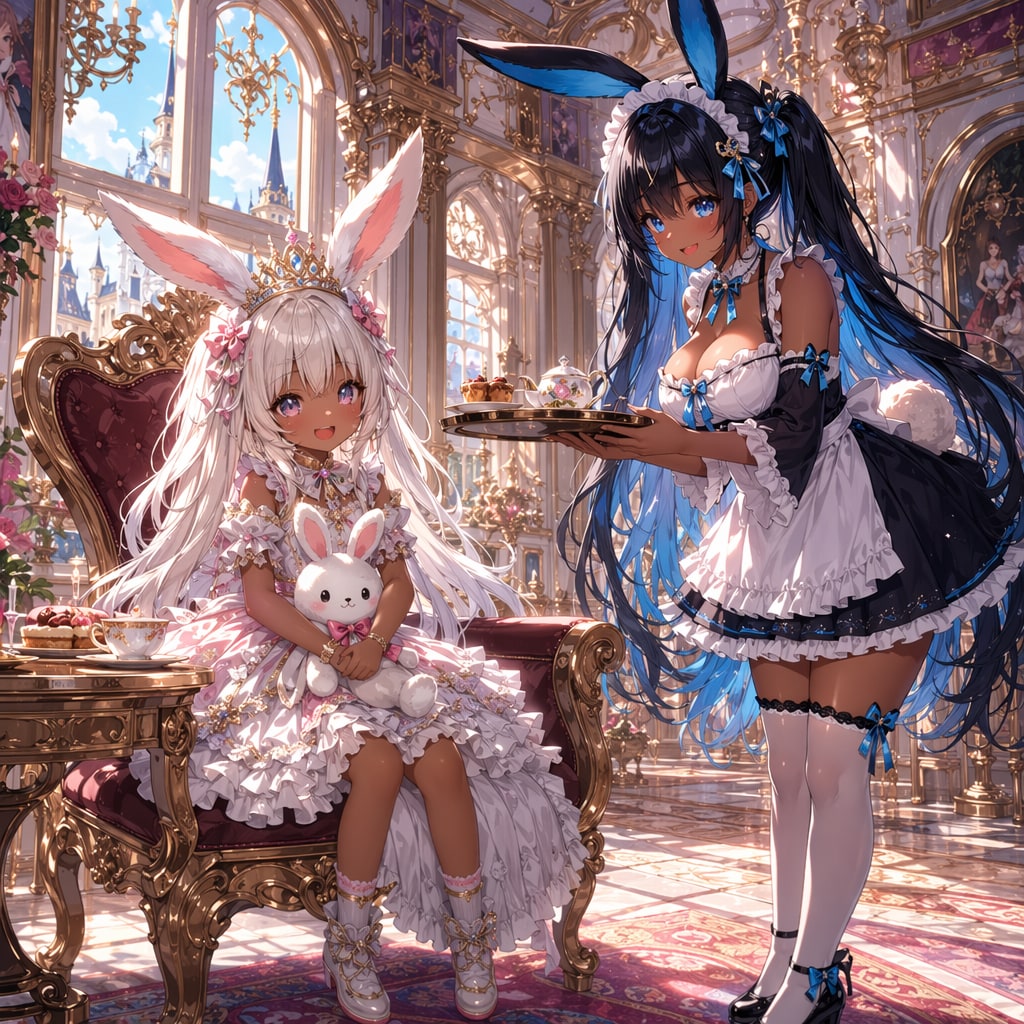 two rabbit princesses