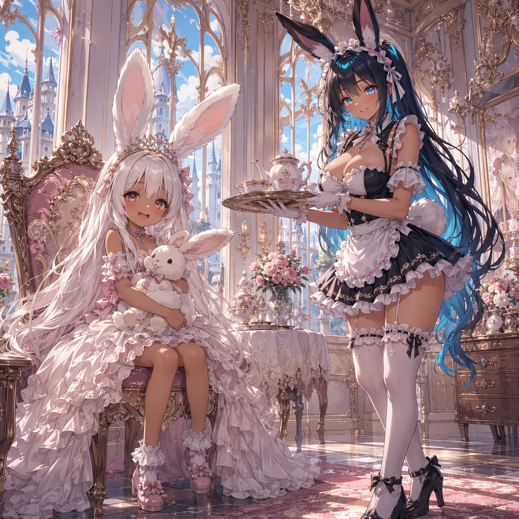 two rabbit princesses