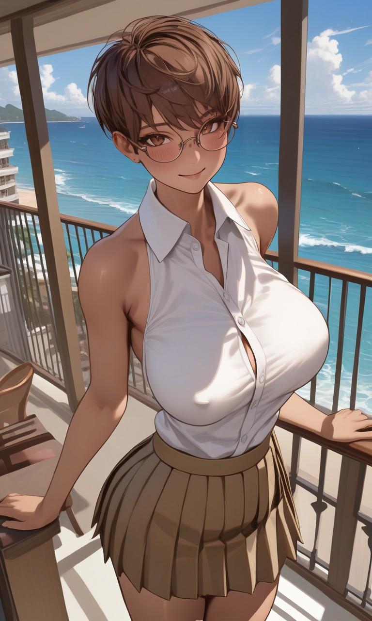 日焼け彼女との旅行