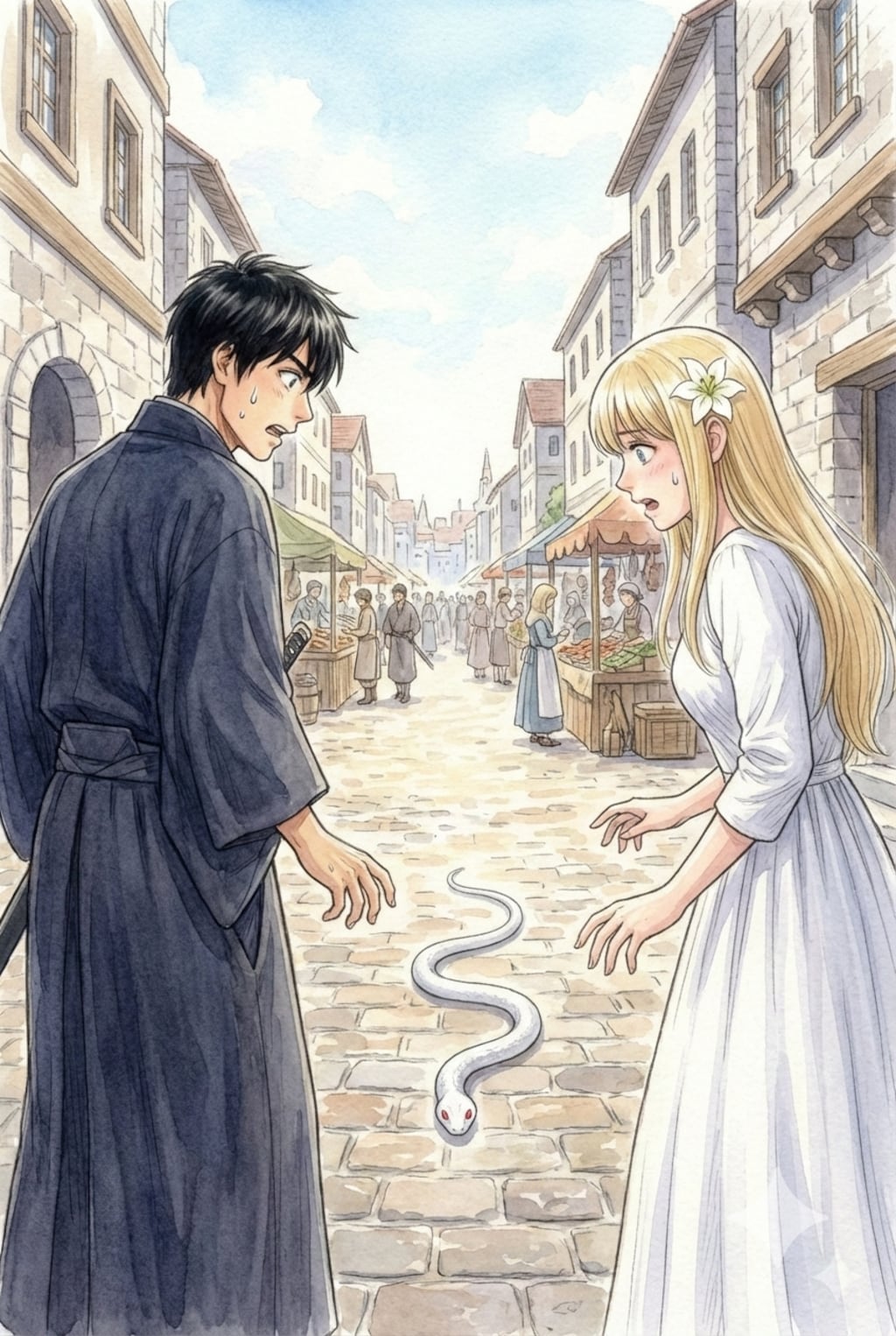 迷子。/「この白蛇は…」「ついて行きましょう！」/「パパ！ママ！めがみたまが…あれ？」