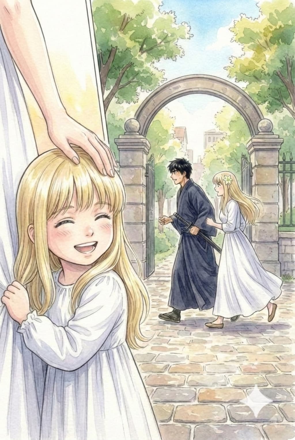 迷子。/「この白蛇は…」「ついて行きましょう！」/「パパ！ママ！めがみたまが…あれ？」