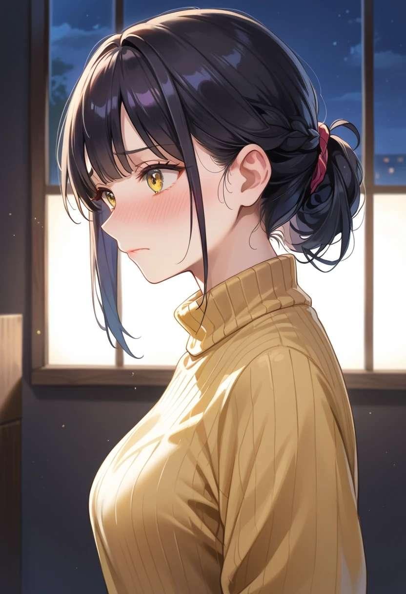 横からおっぱい(ニット)