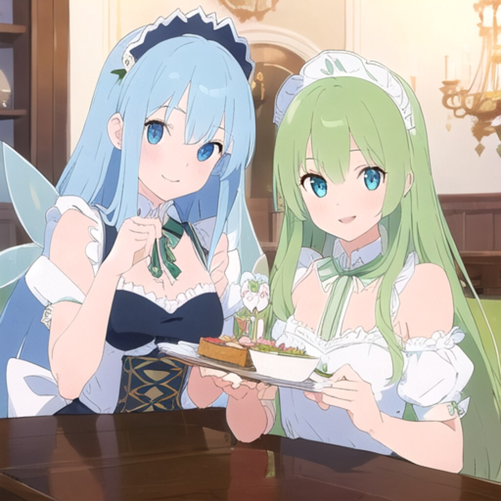 妖精と人間のメイドさん？