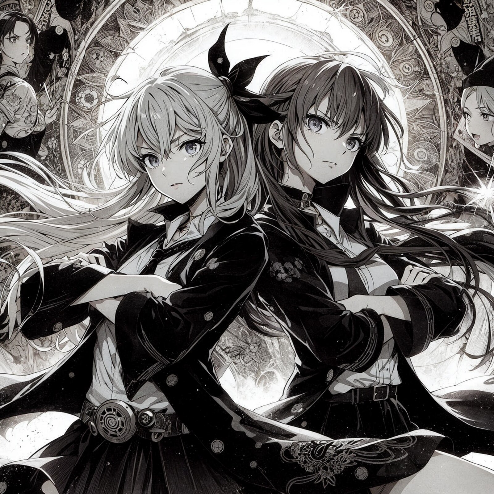 バトル漫画で最終的に仲間になるタイプの女幹部！（二人一組タイプ） | の人気AIイラスト・グラビア