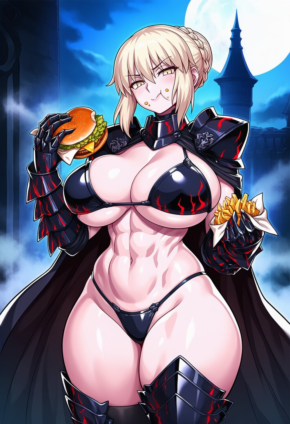 黒騎士ビキニアーマーコスプレ王人妻