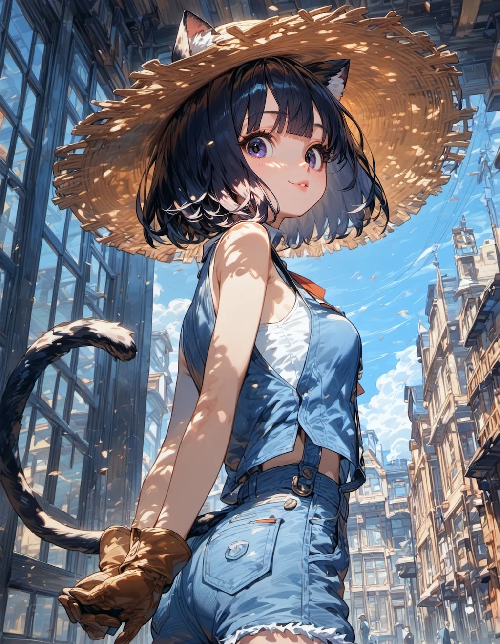 A Cat's Day Out in the Azure City