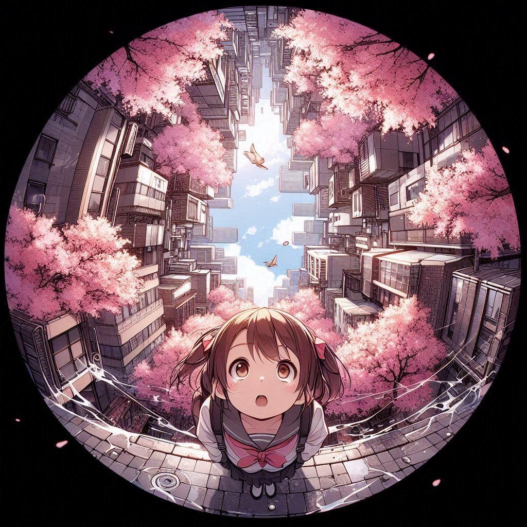 街と水たまり、少女194