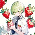 いちごと黒髪＆黄緑の短髪少年♥（12枚） 8枚目
