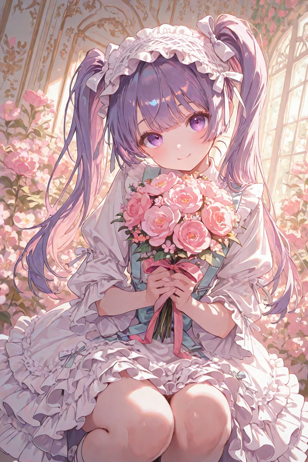 花束を持つ少女