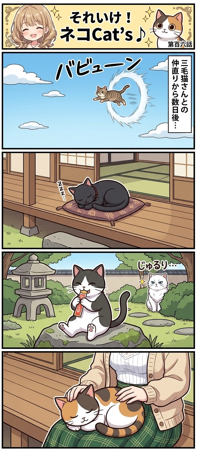【106話】それいけ！ネコCat's♪(４コマ漫画…じゃない) | の人気AIイラスト・グラビア