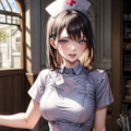 ナースさんに霧吹き 2枚目