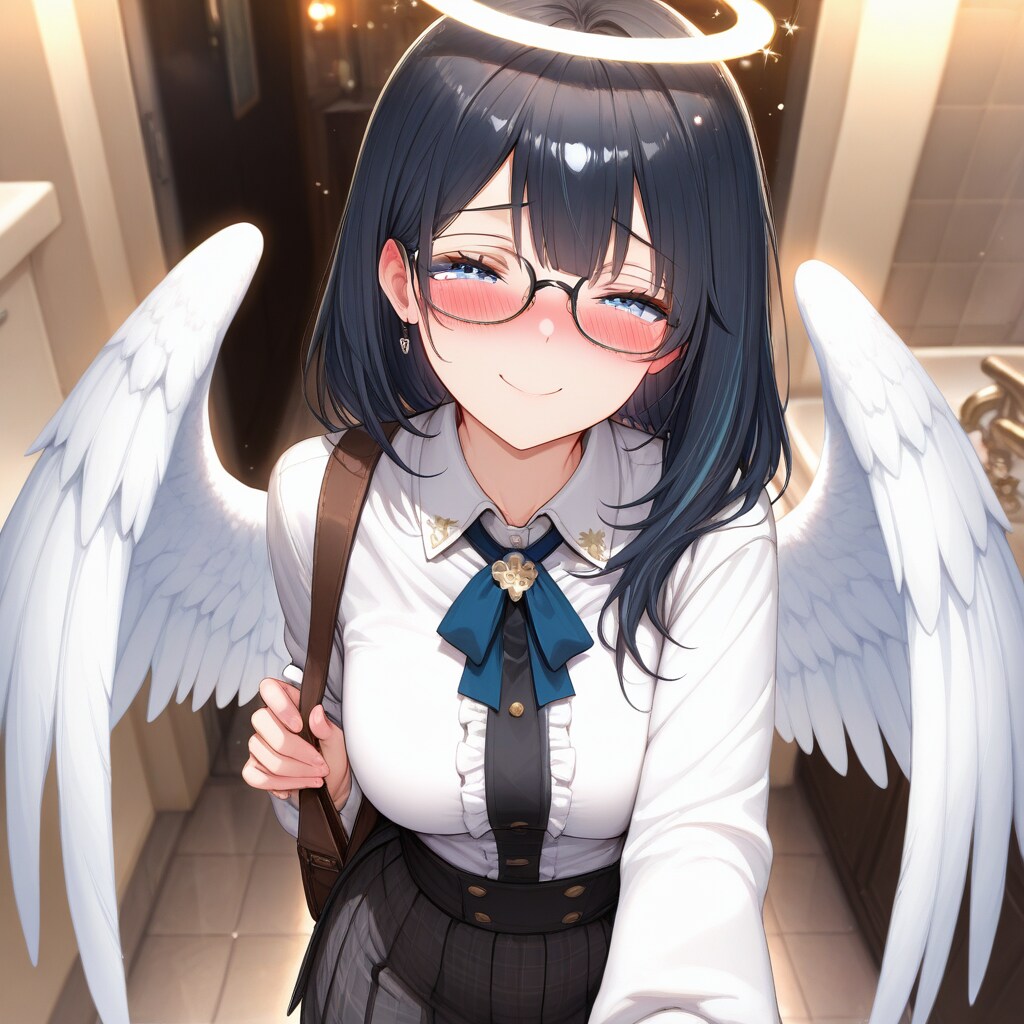 オフの日メガネっ娘天使さん | の人気AIイラスト・グラビア