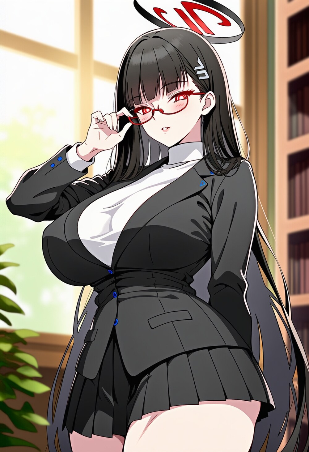 女教師風コスプレ眼鏡人妻