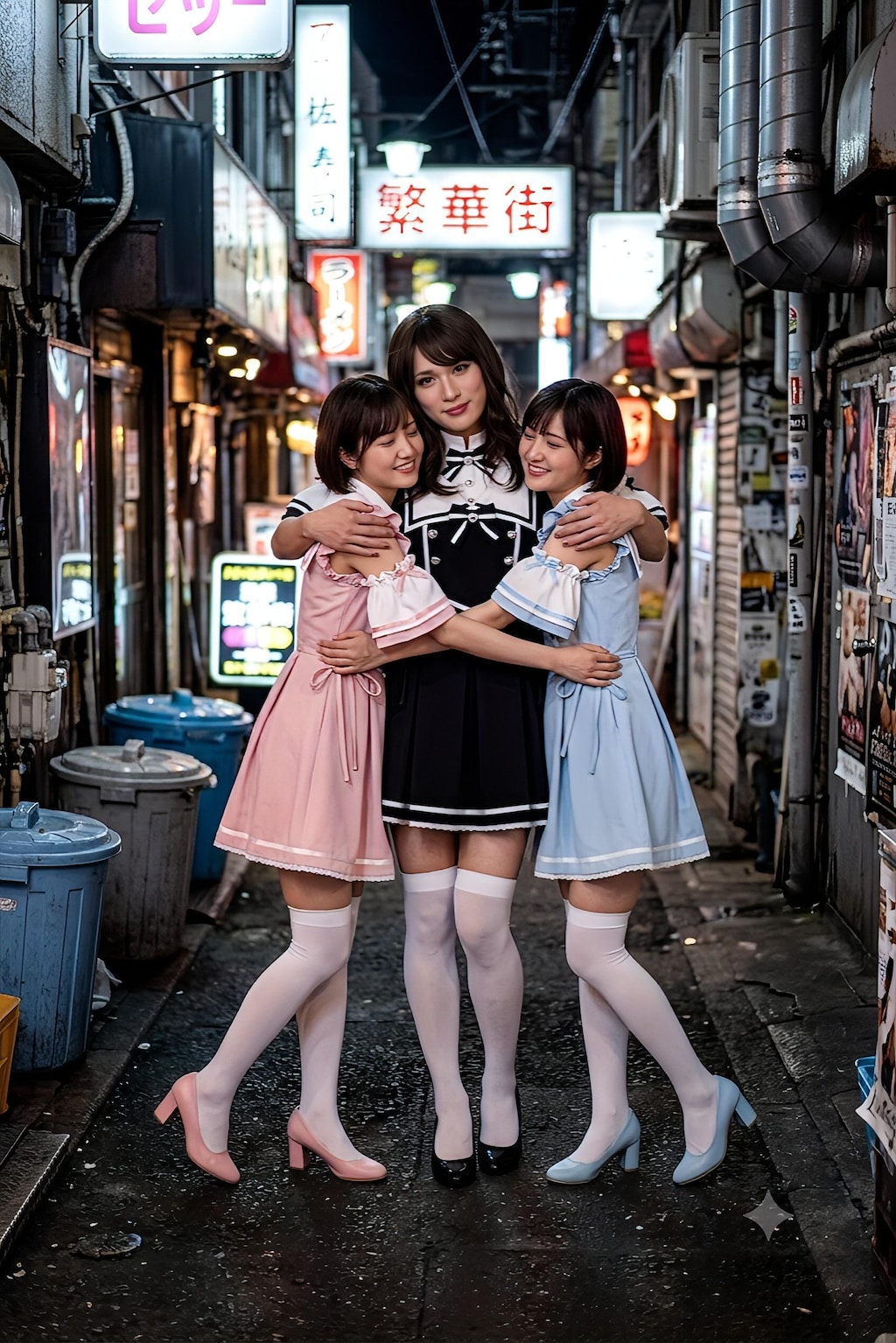 先輩おネイさんとオフ会です🥰お揃いコスで撮影会→路上で盛り上がって→ホテル街へ消えました😍