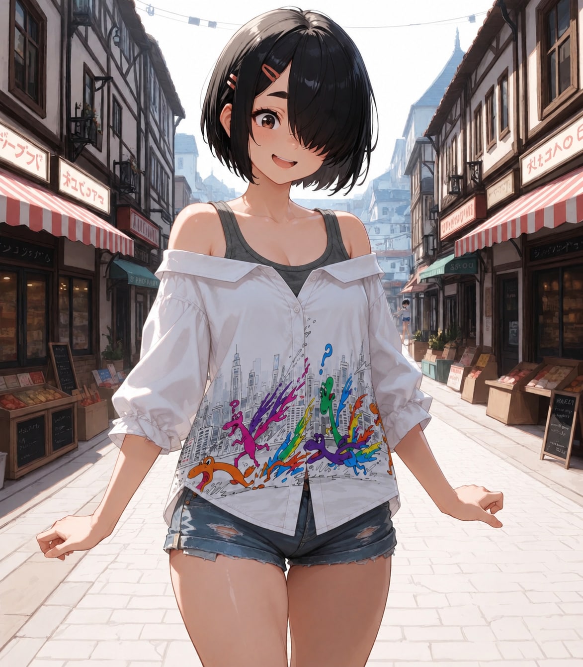 オリジナルシャツ(LARIMARベース) | の人気AIイラスト・グラビア