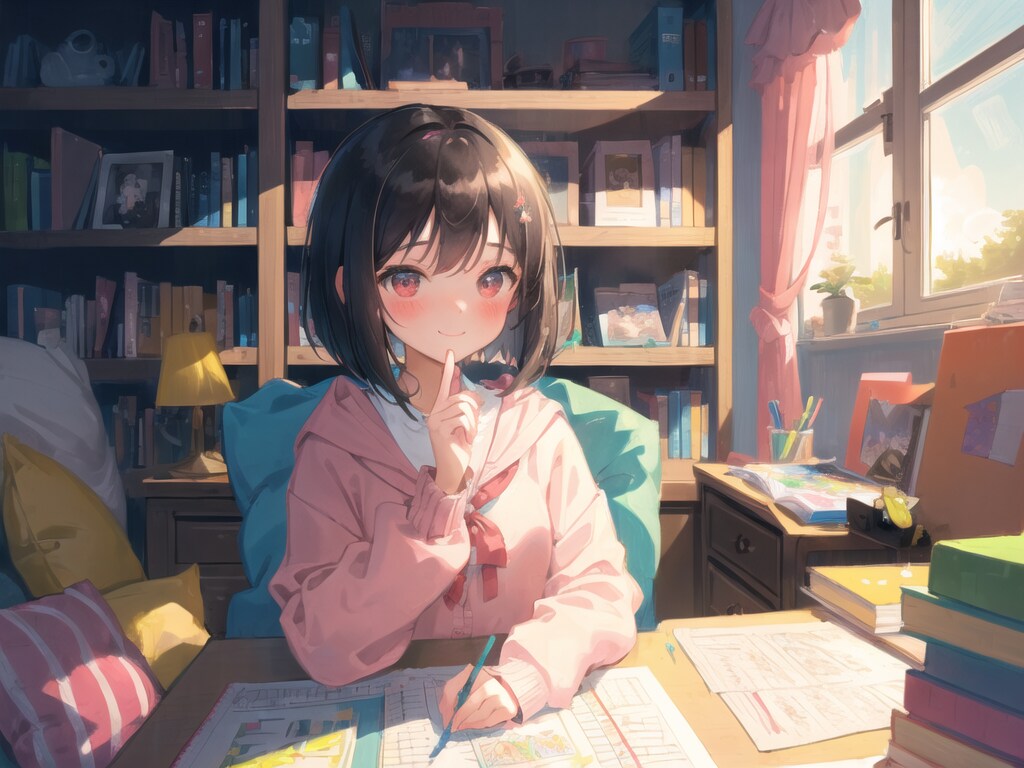 学校終わりに家でお勉強