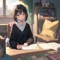 学校終わりに家でお勉強 2枚目