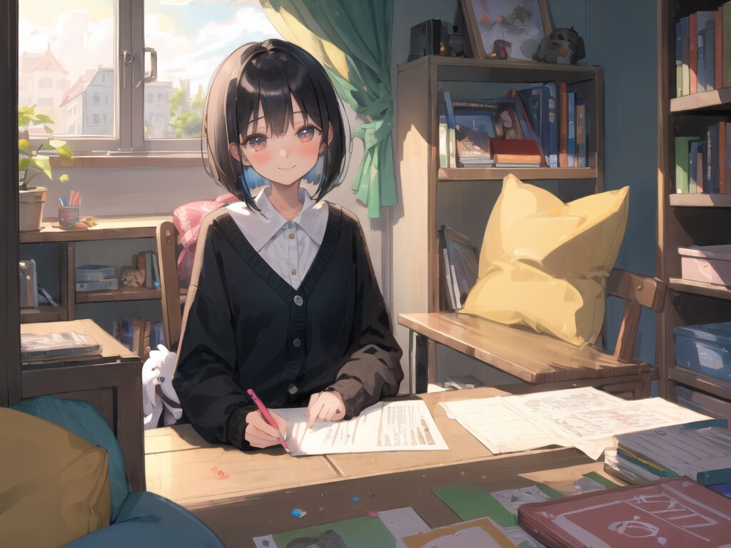 学校終わりに家でお勉強