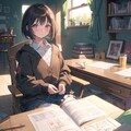 学校終わりに家でお勉強 3枚目