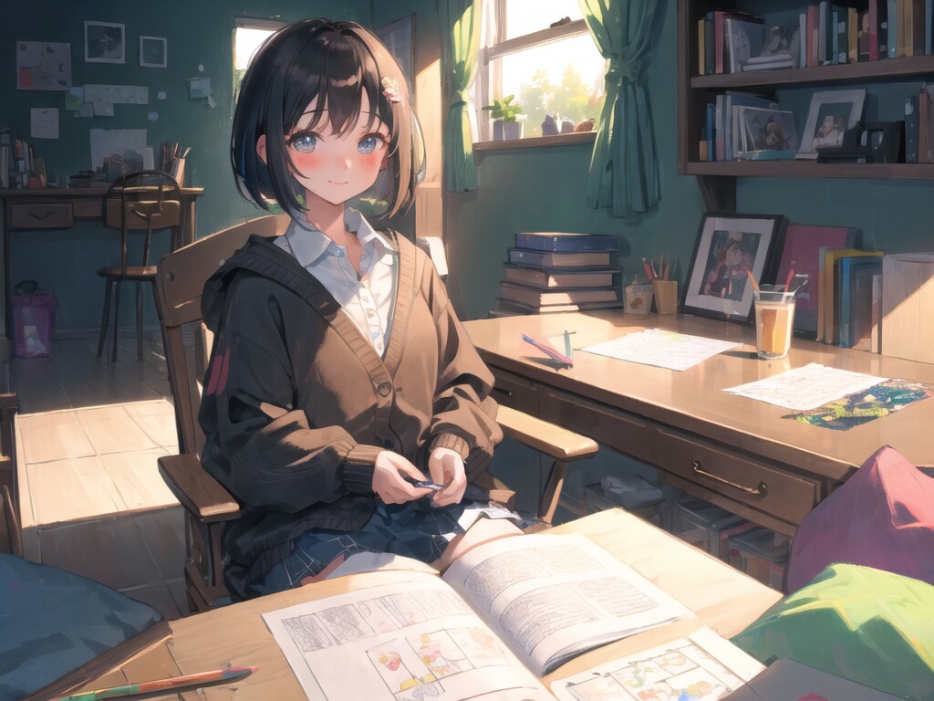 学校終わりに家でお勉強