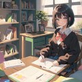 学校終わりに家でお勉強 4枚目