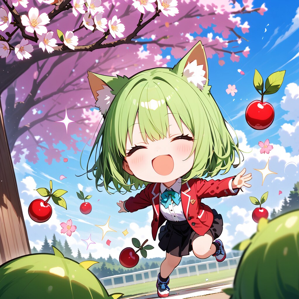 新学期の緑髪ちゃん