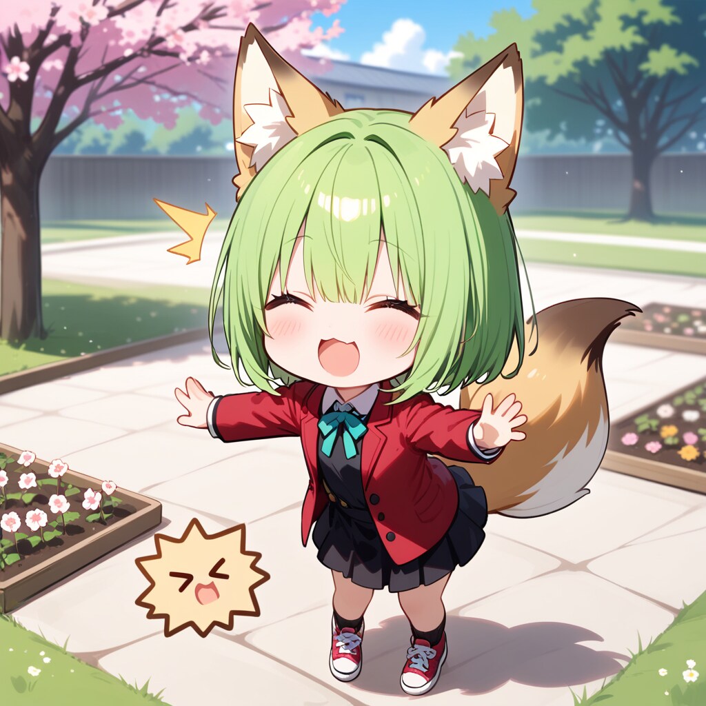 新学期の緑髪ちゃん