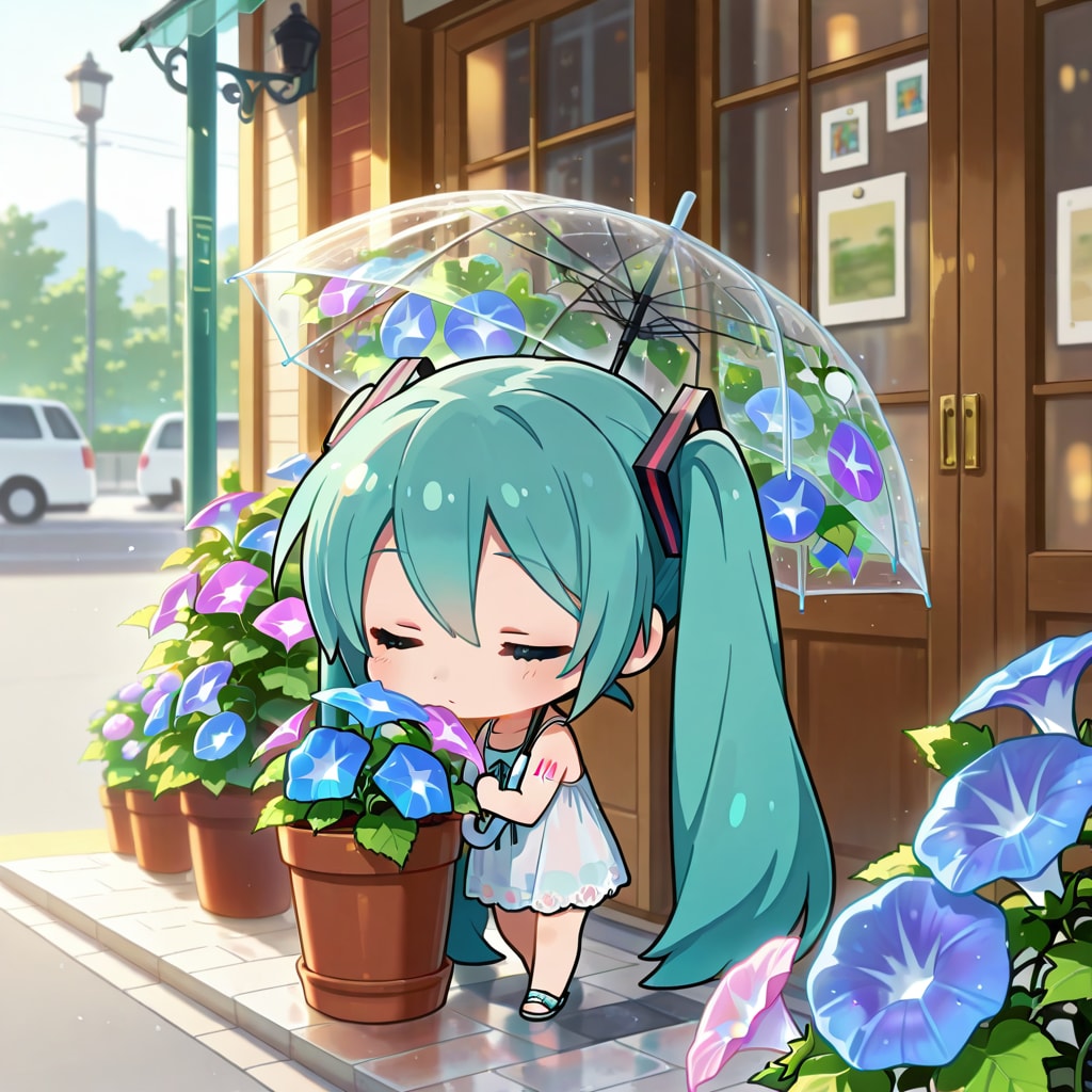 あさがおとちびミクさん