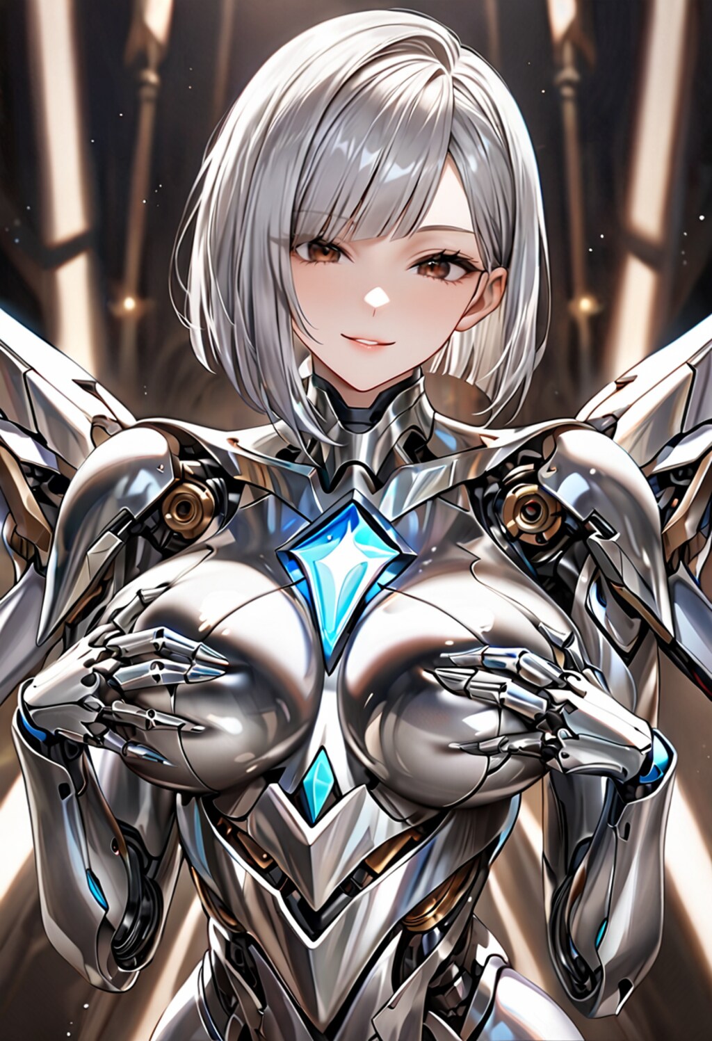 胸を揉むメカ子