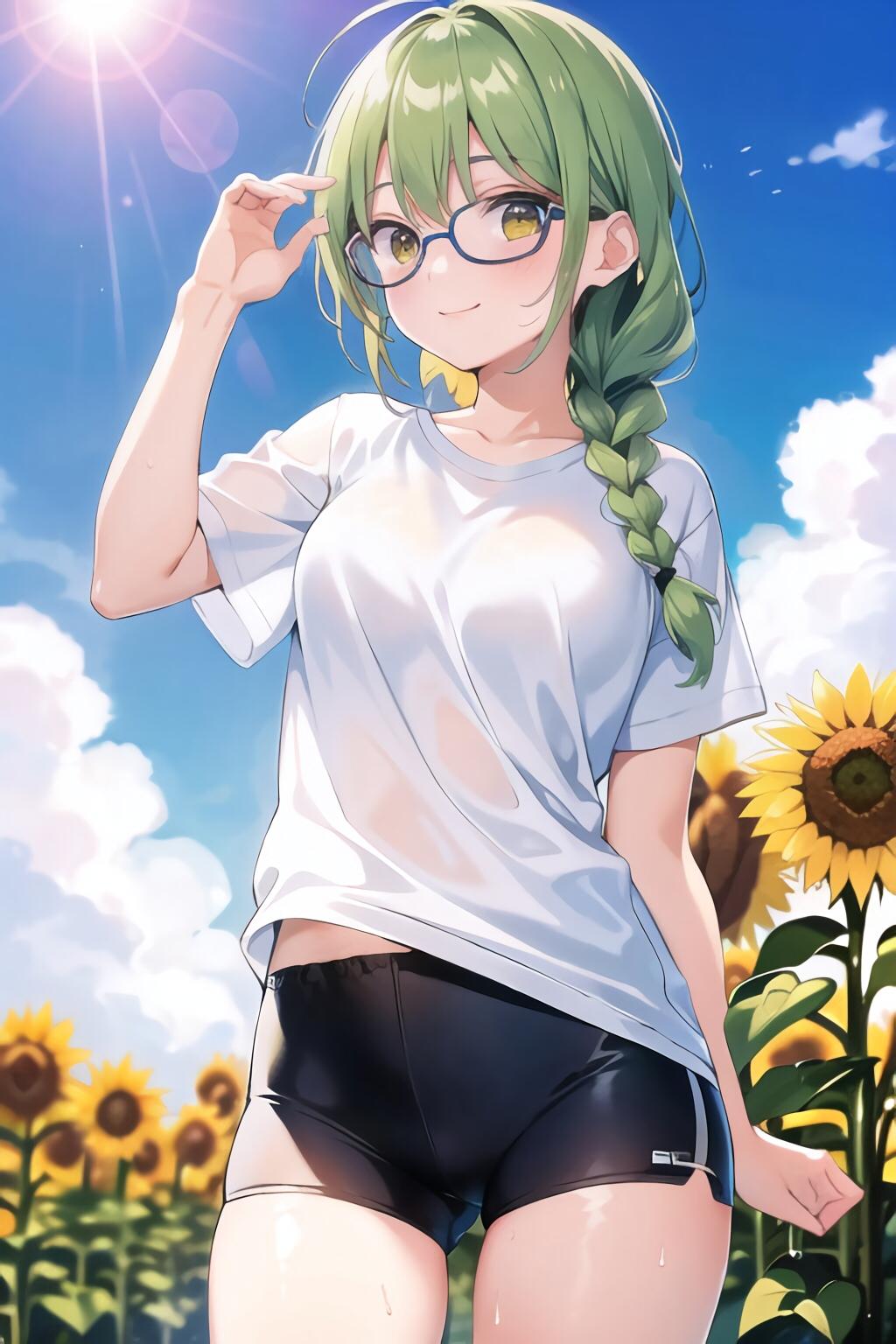 眼鏡三つ編み