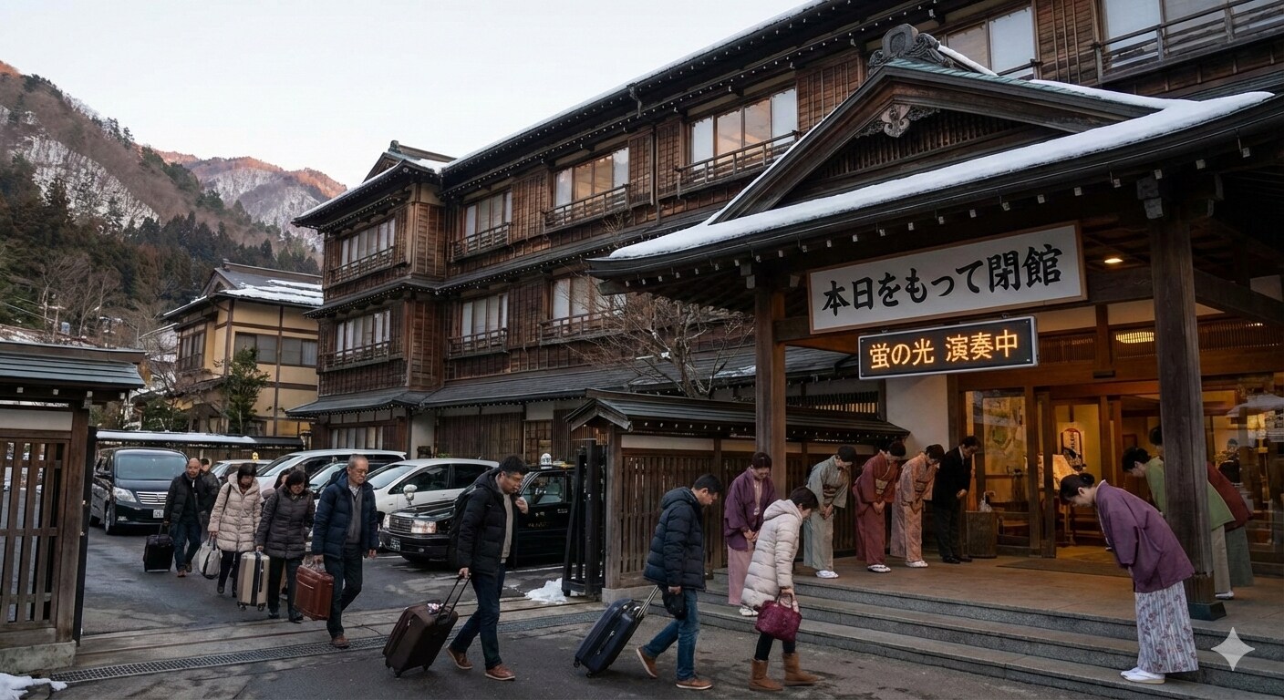 温泉旅館、営業終了 | の人気AIイラスト・グラビア