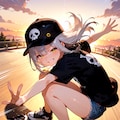 夕暮れスケートボード。 3枚目