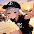 夕暮れスケートボード。 2枚目