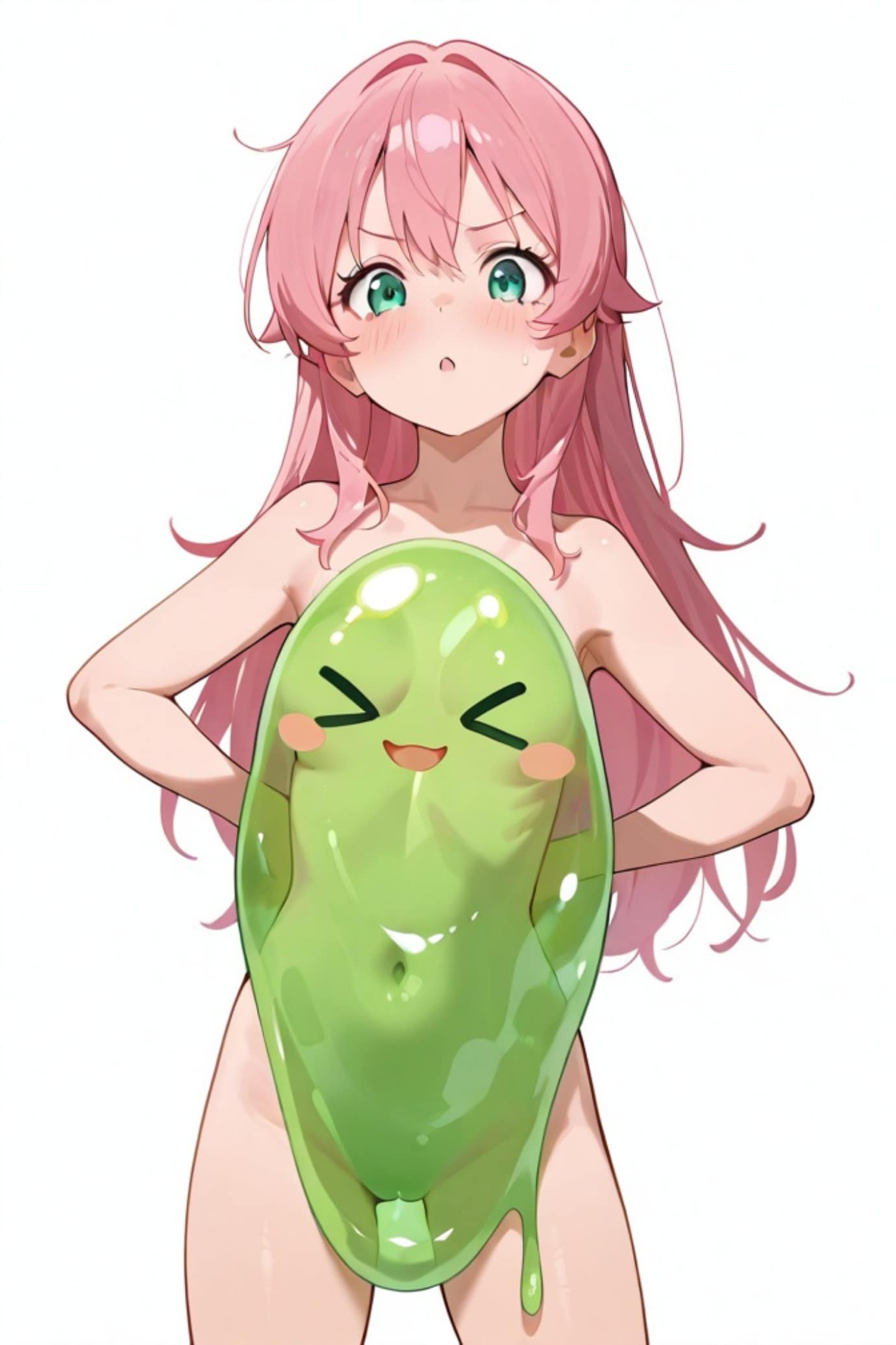 スライムとピンク髪ちゃん