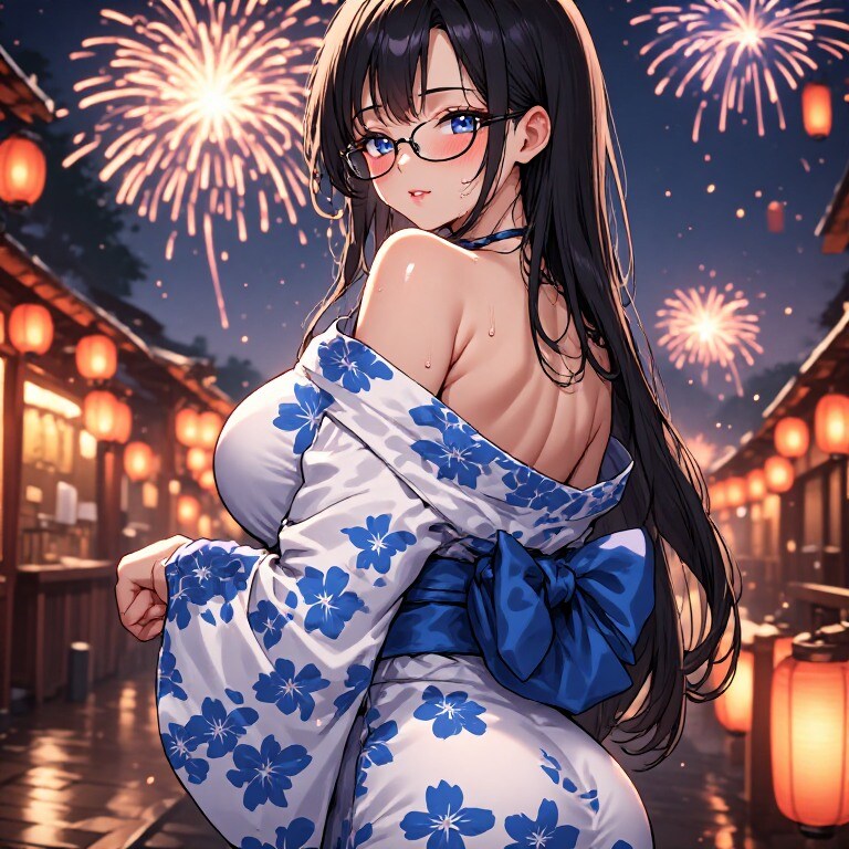 黒髪メガネ　夏祭りVer.R-15