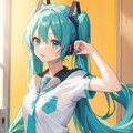 初音ミクに学生服着てもらった 4枚目
