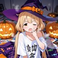 ハロウィンの仮装をしろと言われたのでいちお適当に仮装したが面倒くさくなったので家で寝ることにした杏 12枚目