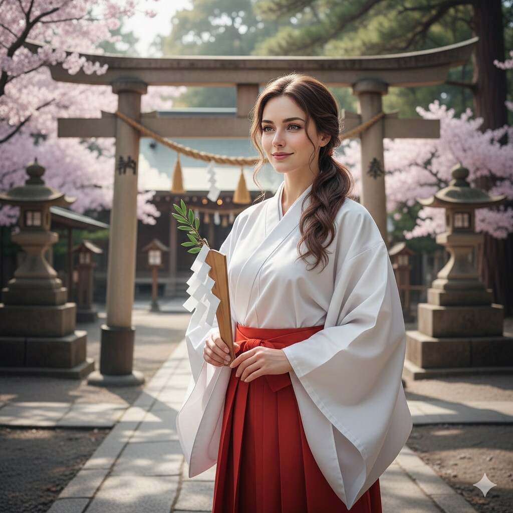 ホントにいた外国人巫女さん