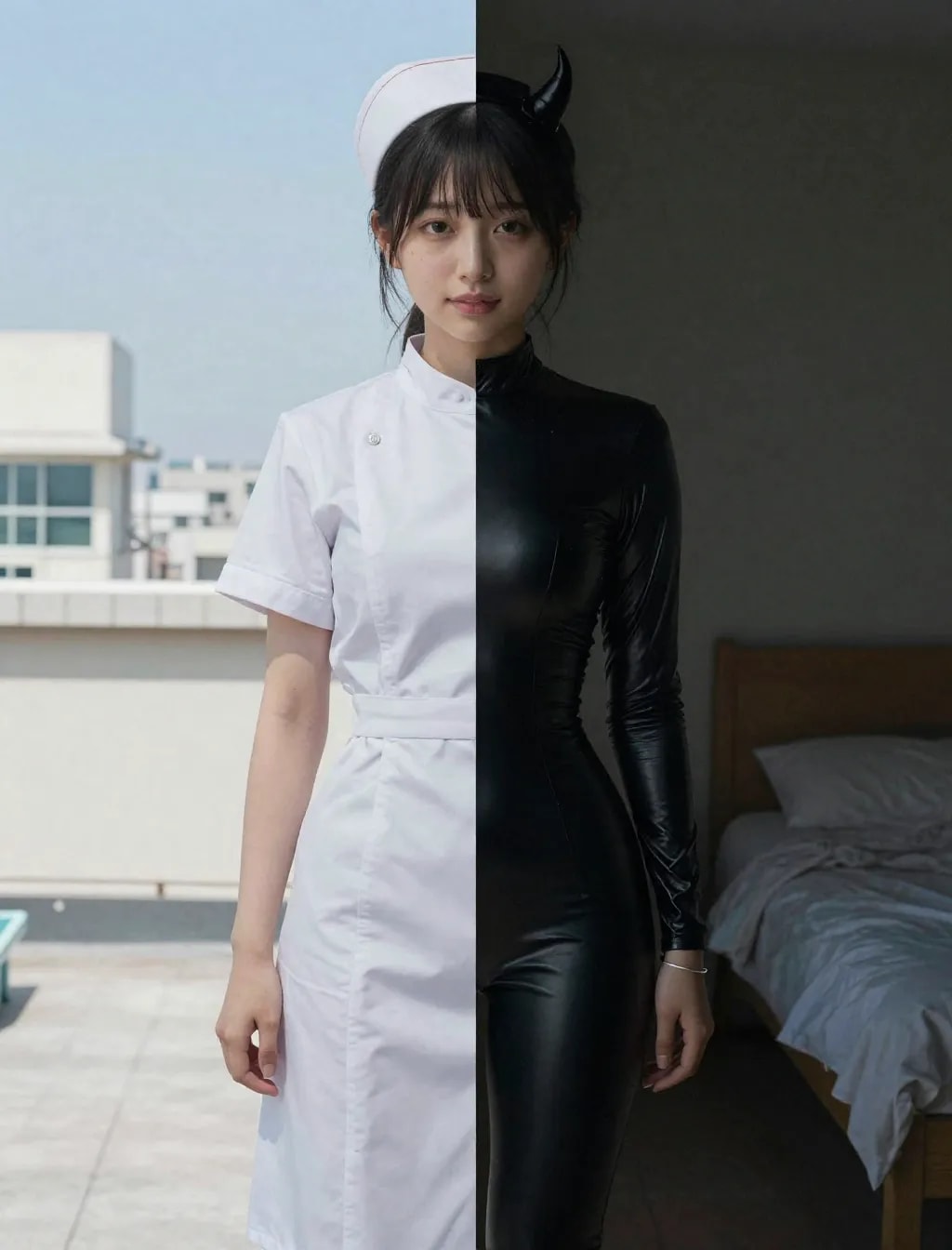 【50/50】ナースの昼と夜のハーフアンドハーフ（全年齢版）