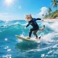 猫サーファー 5枚目