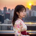夕日に美女を添えて 2枚目